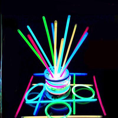 100 Glow Sticks Bracelets Necklaces Fluorescent Light 萤光棒