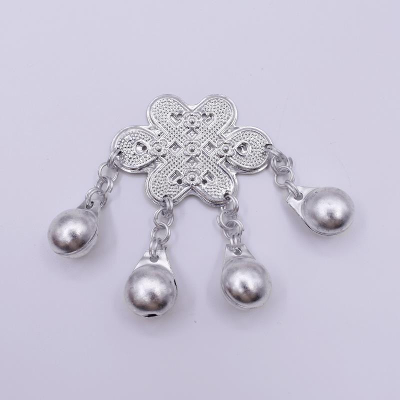 新品 少数民族舞台辅料 苗族女服装饰配件 假仿银饰 中国结吊铃铛