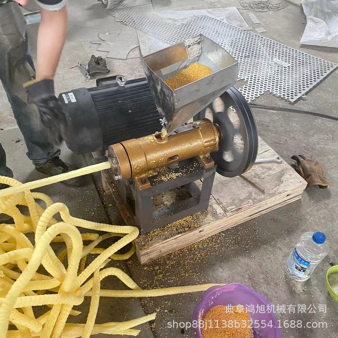弯管自动切断膨化机 玉米椮子空心棒机 220V新品玉米食品膨化机
