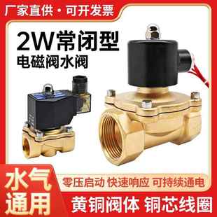 小型电磁阀水阀气阀控制阀2W160 15黄铜AC220V节能防水DN25常开20
