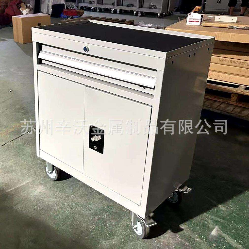 工厂重型五金工具柜车间铁皮柜零件柜带挂板单抽屉双门移动工具车