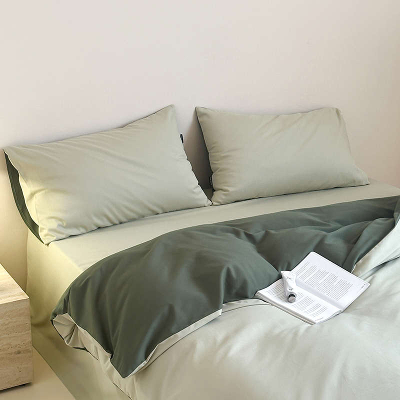 纯色秋冬笠磨毛加厚100床支被套棉床单床上用品件套全长绒棉四