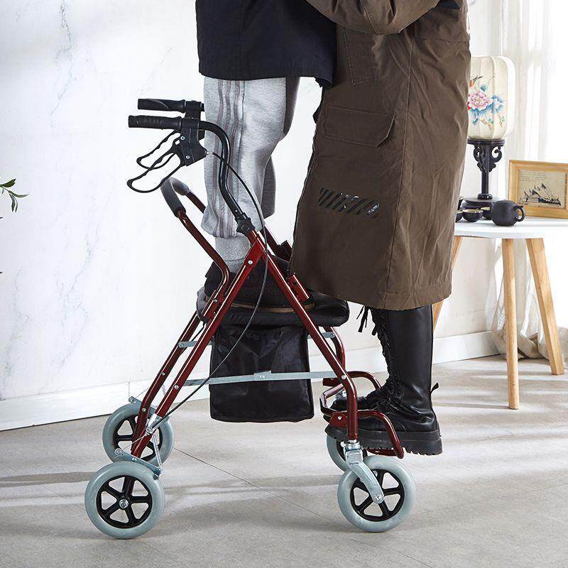 老年代步车老人手推车可坐四轮买菜购物拉车折叠座椅助步小拉车