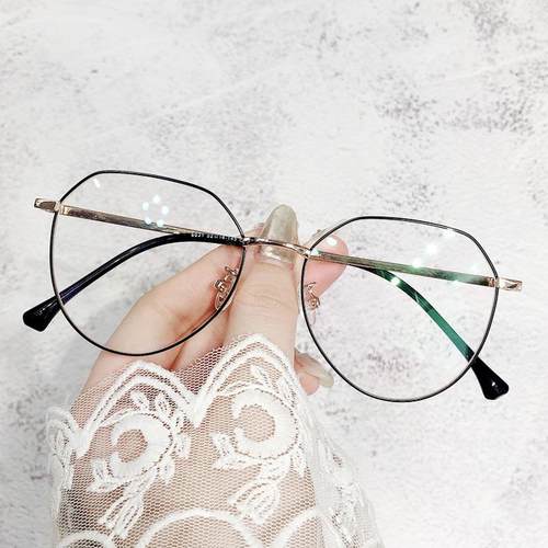 正品边形防辐射近视眼镜有数防光眼镜框女复古风多韩版度眼镜架男