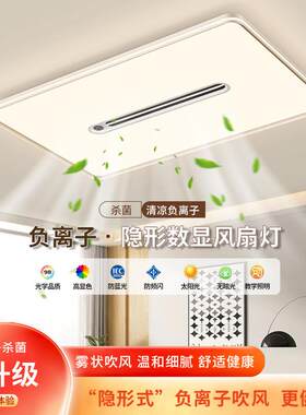 现代简约无叶风扇灯全光谱护眼LED新款负离子吸顶风扇灯中山灯具