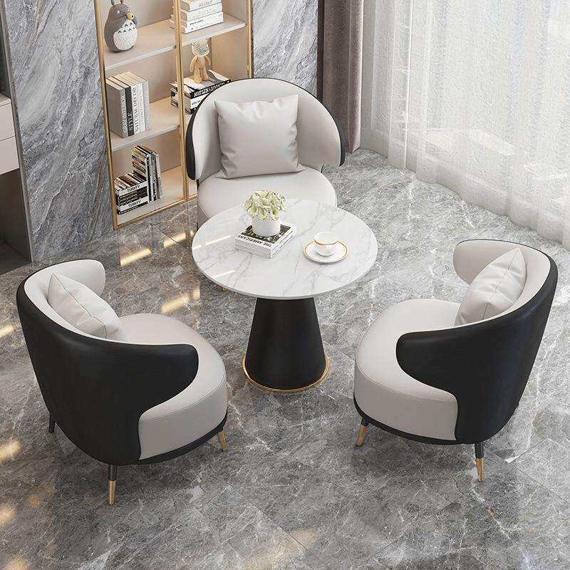 简约轻奢风单人沙发茶几组合休闲酒店接待样品屋展示中心洽谈桌椅