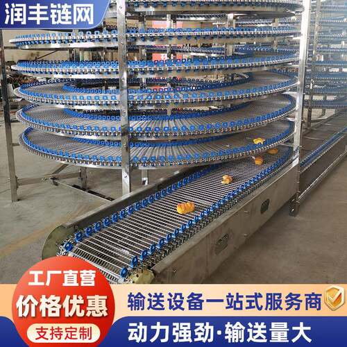 螺旋塔调速水饺速冻水果面包蛋糕烘焙冷却隧道网带多层螺旋冷却塔