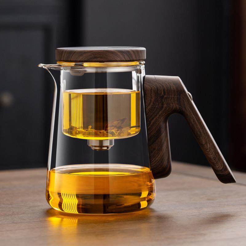 顶壶吸磁飘逸杯玻璃泡茶壶一键过滤冲茶器耐热茶水分离杯家用套装