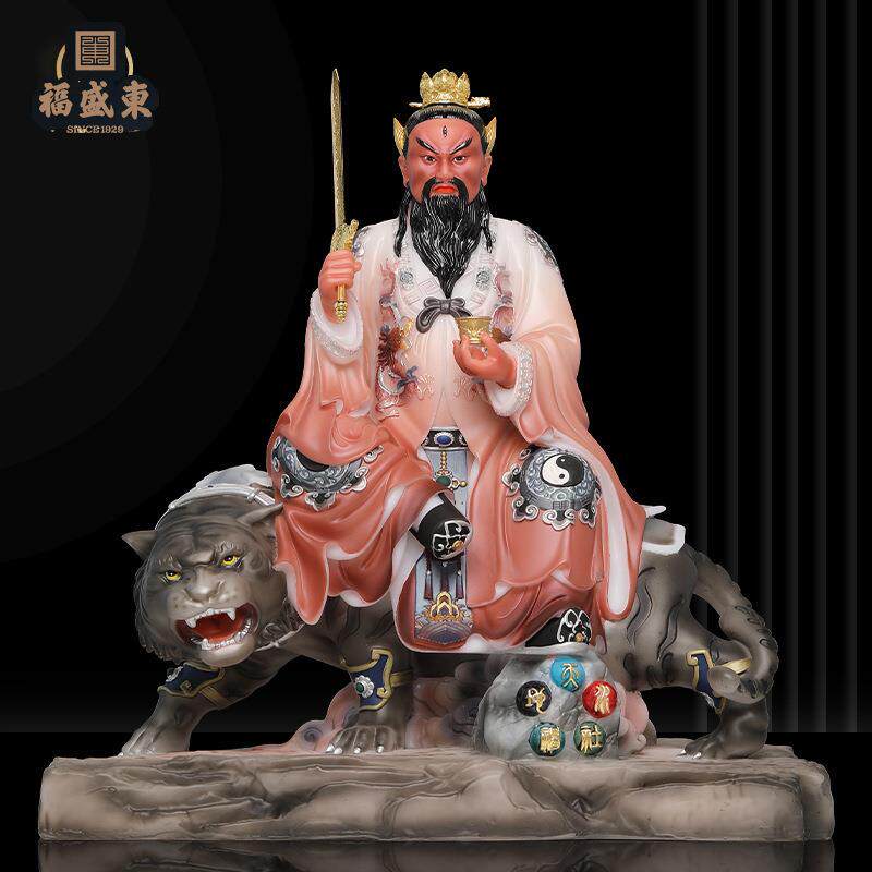 张天师神像龙虎山张道陵五斗米道张天师像骑虎仿汉白玉太清玄元像