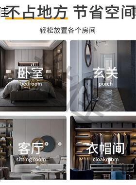 洞洞板收纳玄墙玄关展板穿衣镜挂隐8h2TpP4m藏式隐式形镜关欧暗藏