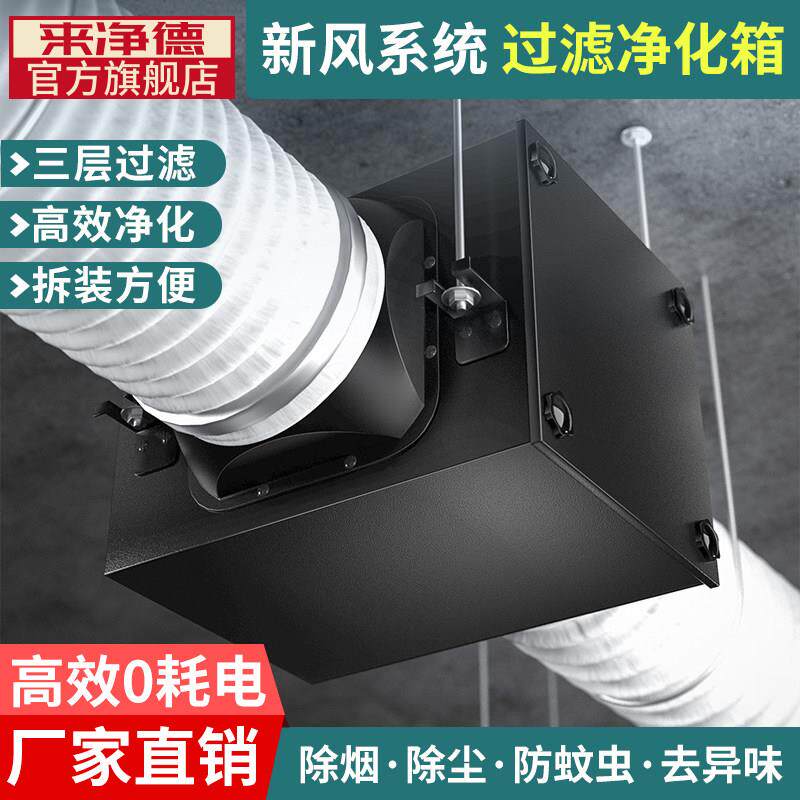 来净德新风过滤箱 PM2.5空气净化器 家用空气过滤系统 高效能空气