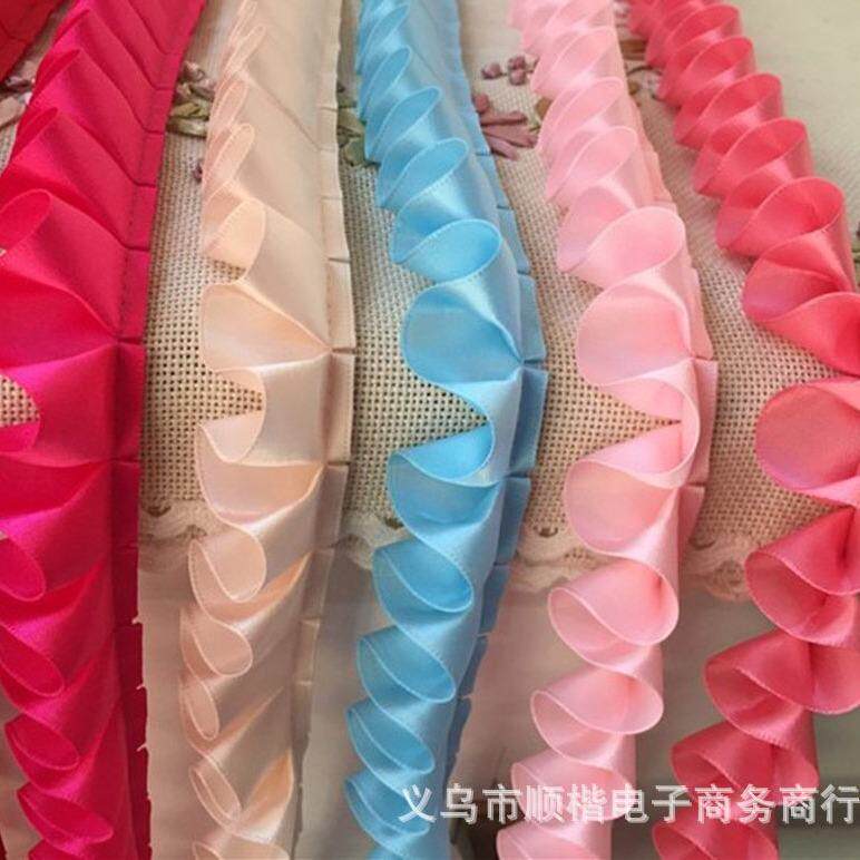 2,5厘米丝带织带蕾丝打折 皱褶花边服装辅料窗帘抱枕玩具花边30米