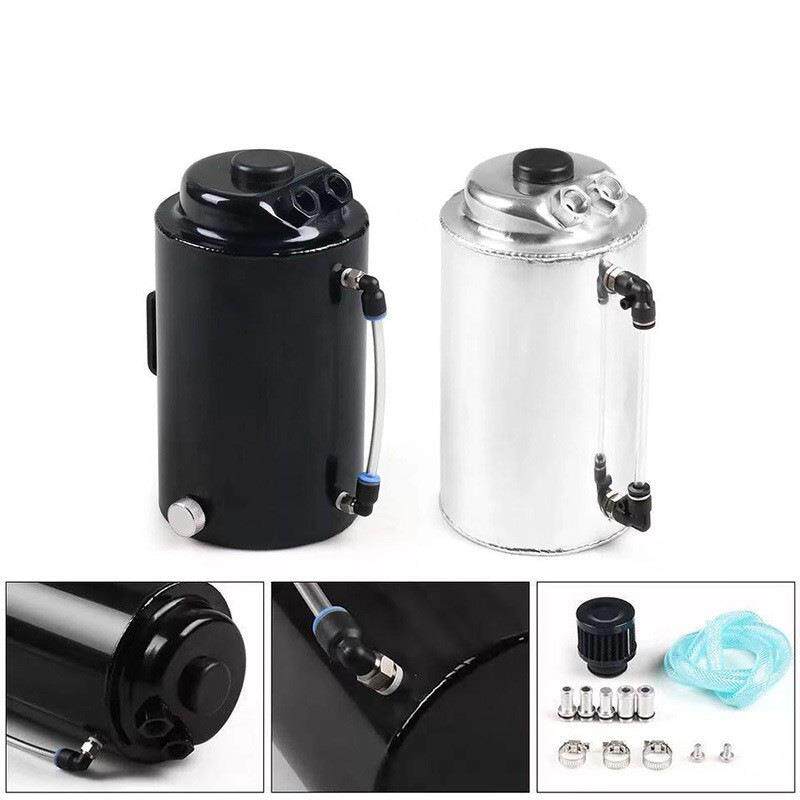 工厂汽车改装通用2L机油壶圆柱型两用机油透气壶过滤器空滤油罐