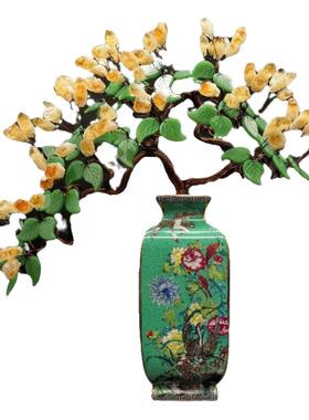 天然黄水晶招财树发财树居家客厅创意摆件紫水晶摇钱树办公室摆件