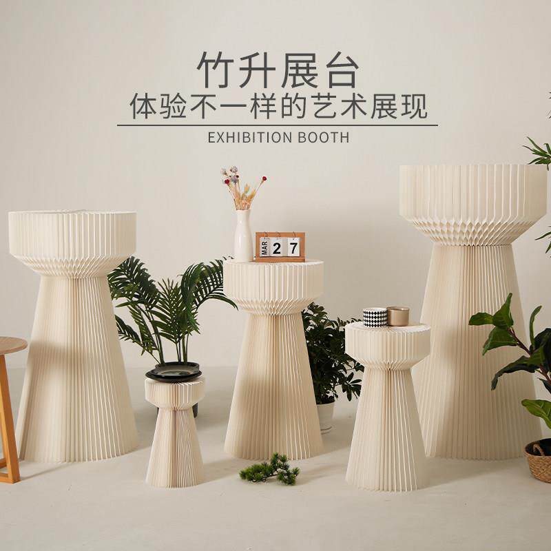 纸玲珑创意展示台可折叠可携式展示架落地置物架商品陈列展示架