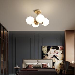 全铜灯具 创意个性 北欧现代简约吸顶灯 卧室书房圆形灯魔豆餐厅灯