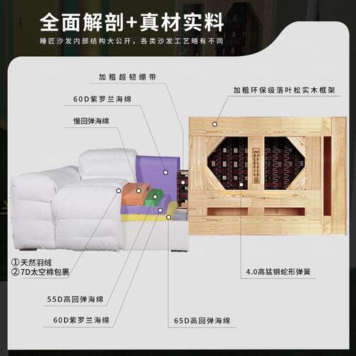 摩图凯撒大黑牛磨砂布沙发黑色大坐深3米三人直排沙发布艺豆腐块