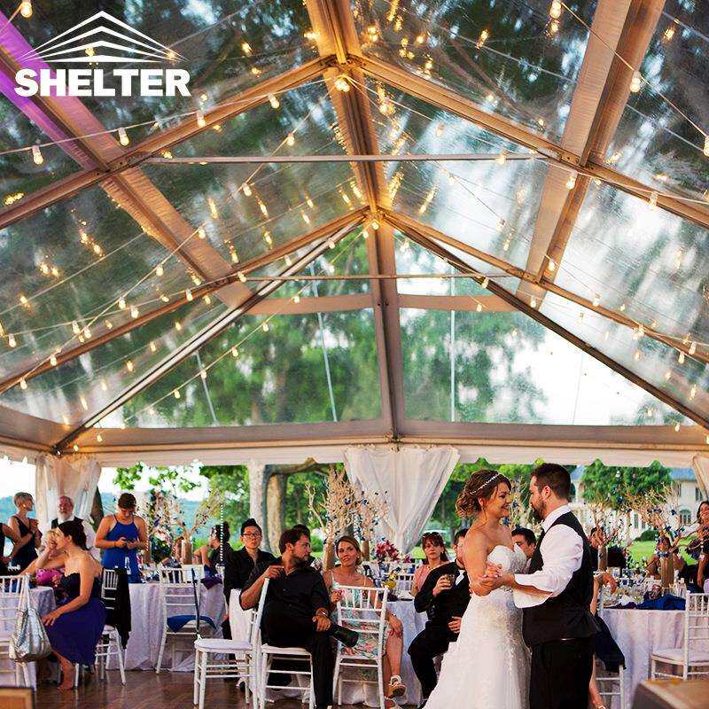 户外大型宴会婚庆篷房欧式人字顶透明婚礼篷房流水席铝合金大棚房