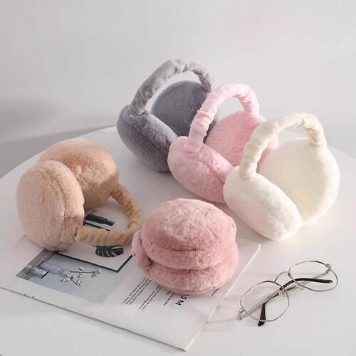 Foldable Warm Ear Muffs, Portable for Men and Women, Solid C