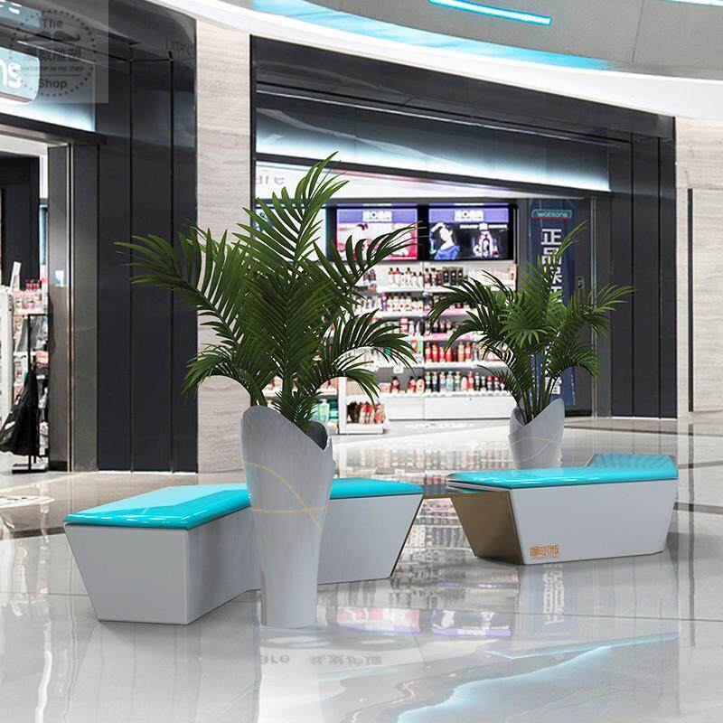 玻璃钢休闲椅商场座椅商业美陈拼接坐凳创意组合凳子广场长条坐凳