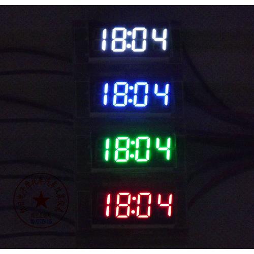 红日电子-12V摩托车汽车LED夜光数字车载电子钟 红蓝白绿4色可选