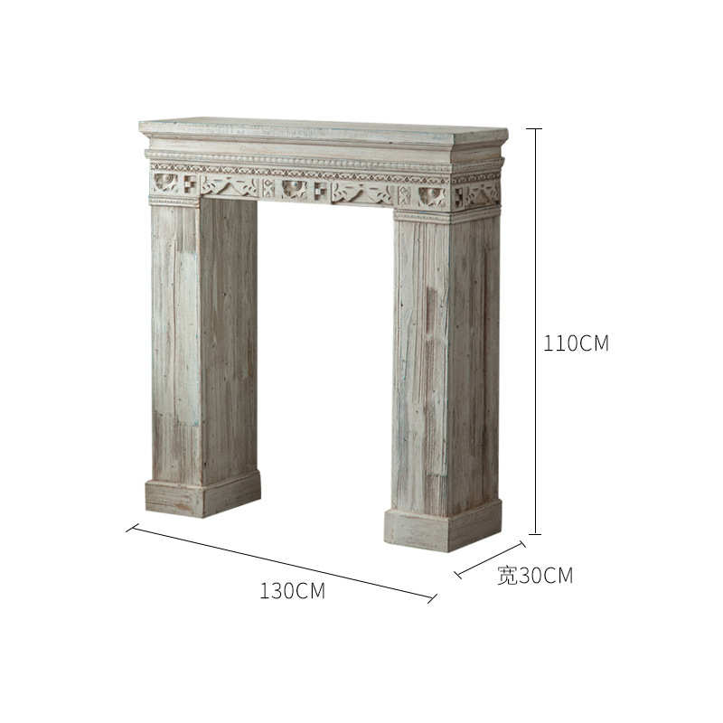 条案物木质架宿民美式壁炉墙面陈列橱窗复古架门厅入户台玄关置