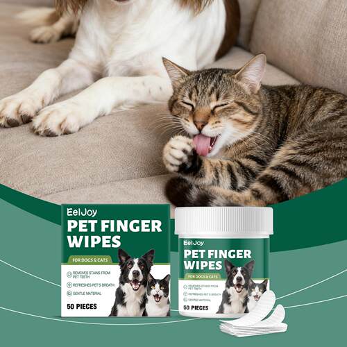 EELJOY Pet Dental Cleaning Wipes - Cleans food residue betwe