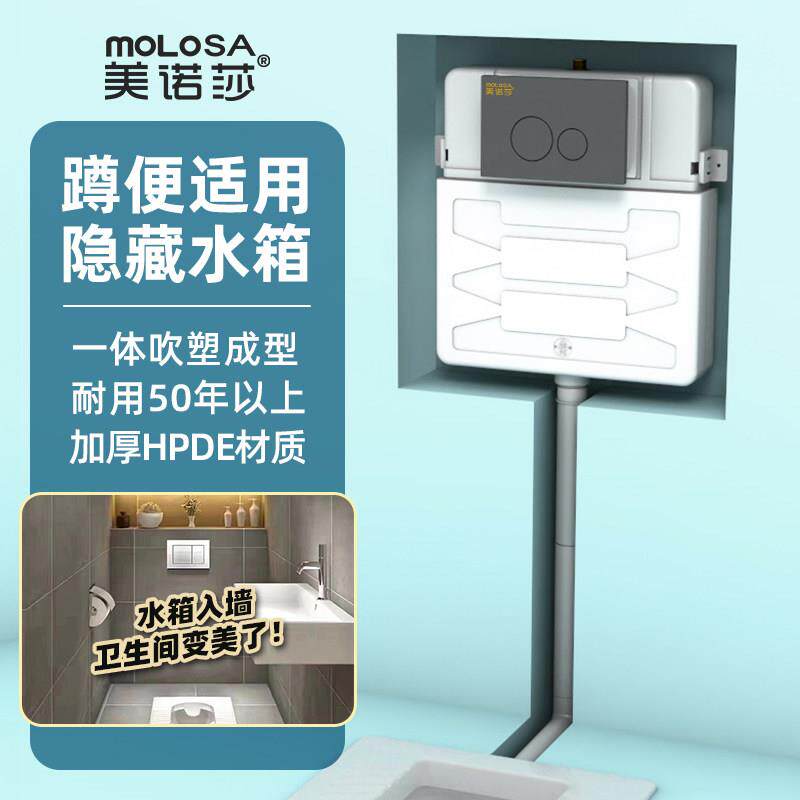 暗装冲水箱嵌入式入墙暗藏式蹲便化妆室蹲坑超薄厕所气动式隐藏式