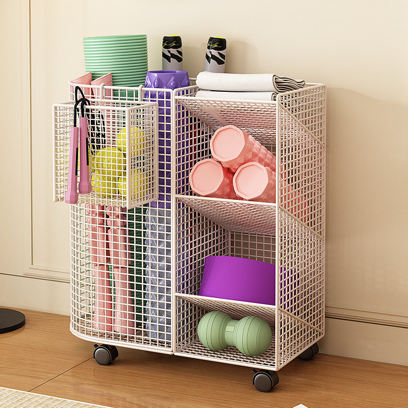 可移动瑜伽垫收纳筐家用健身运动器材收纳架哑铃羽毛球夹缝置物架,收纳整理,书桌收纳置物架,淘宝优惠券,粉丝福利购,淘宝优惠卷