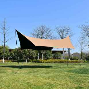 新款直销苍穹天幕定 做户外防风防晒野餐露营蝶形遮阳棚帐篷 黑胶
