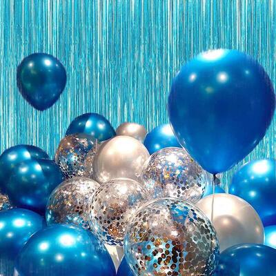 1*2M Party Backdrop Metallic Foil Fringe Tinsel Curtain Adul