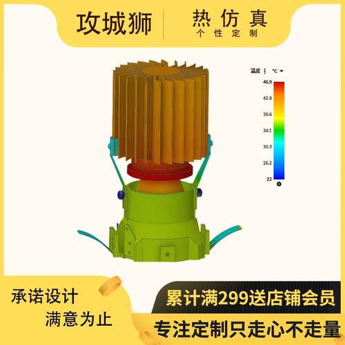 灯具热仿真/LED散热器热设计/灯珠散热器温度场热分析