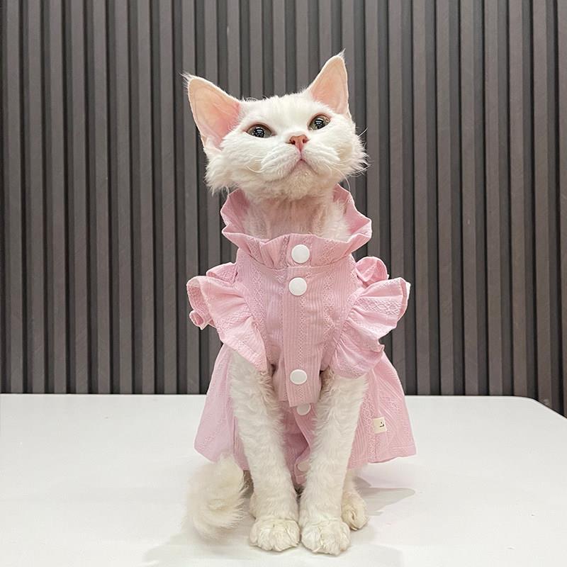 超薄夏季背心连衣裙任发彩无毛猫服装斯芬克斯猫德国服装