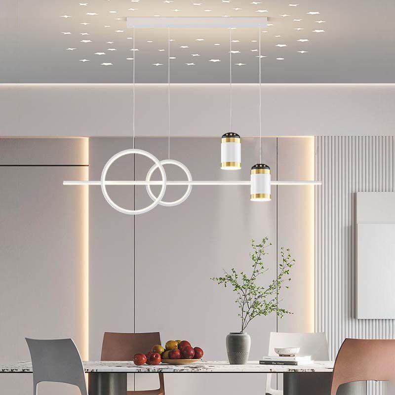 小提琴轻餐厅吊灯灯具奢现代红长条 简约北网创意欧风款