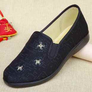 高档老北京布鞋女小春季舒适中老年妈妈鞋脚老太太奶鞋防33大滑码