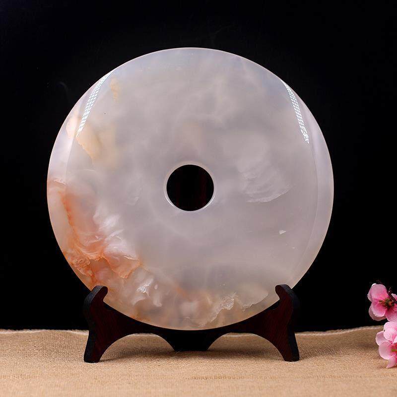 正品天然阿富汗玉平安扣摆件家居摆饰客厅摆设玉璧和氏璧玉石摆饰