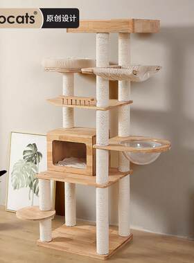 twocats两祇猫 大型实木猫爬架家用猫窝大猫专用缅因布偶猫爬架子