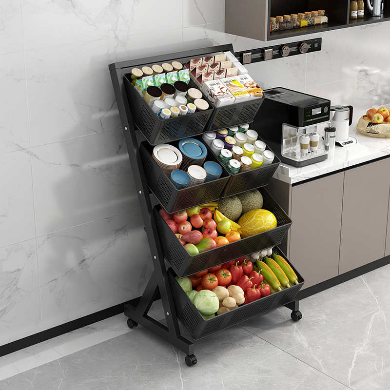 多层置物架厨房用品收纳架家用卧室零食储物架可移动超市果蔬货架