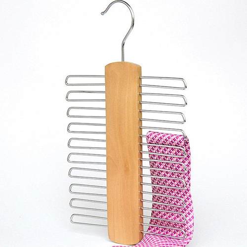 【品牌正品】实木领带架木质腰带多钩收纳挂架领带丝巾丝袜挂架实