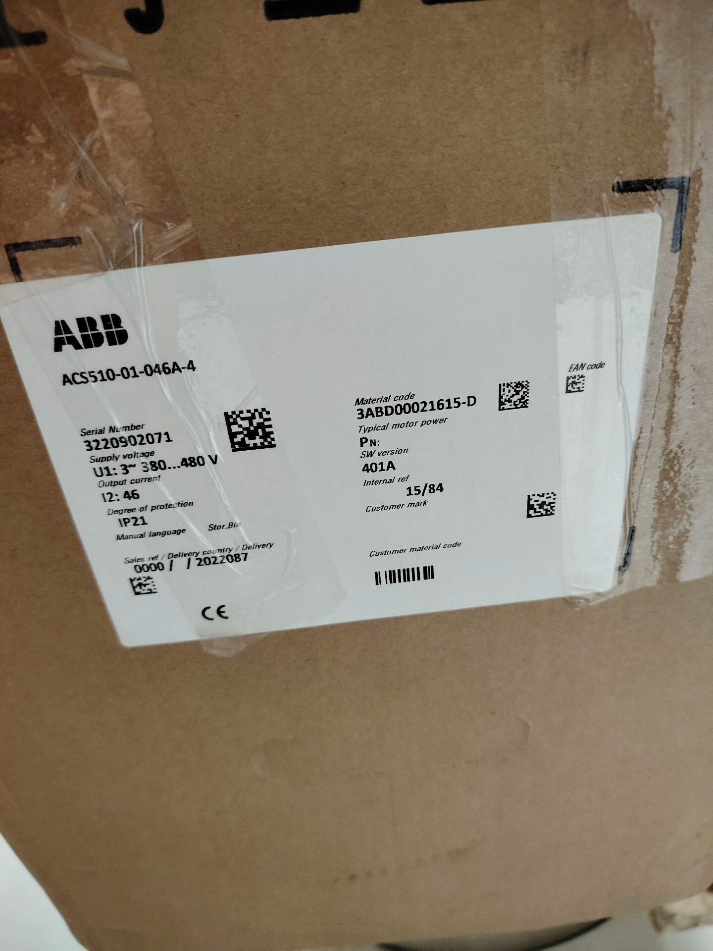 ACS510-01-046A-4  全新22年份