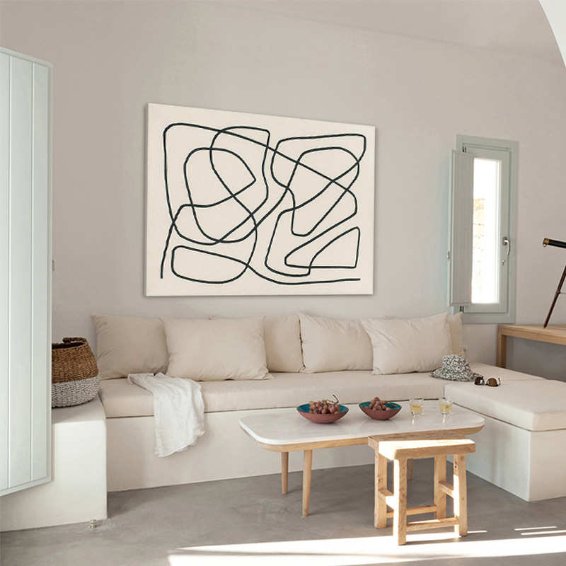 丝线 赤贫风抽象民宿装饰画简约线条挂画客栈摆画小众艺术无框画