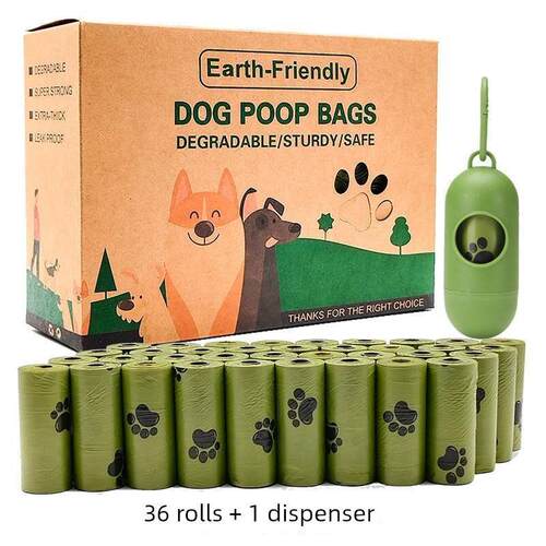 75pcs/5roll Black Bags Portable Dog Pet Waste Poop Poo Refil