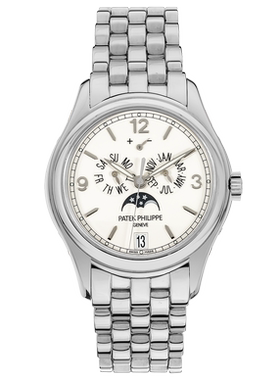 [9.8新]百达翡丽复杂功能时计系列18k白金自动机械手表男表5146