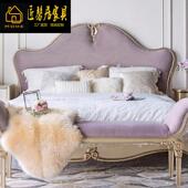 实木法1.8米双人婚床式 床代实现DFH 8756木床现代简约布艺床美式