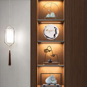 客厅软酒柜装 博古架新样板间家居工艺品摆件禅意 玄关中式