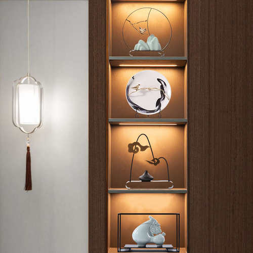 客厅软酒柜装玄关中式博古架新样板间家居工艺品摆件禅意