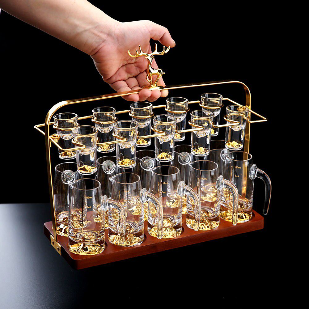鹿白酒杯酒杯酒器酒具专用酒架