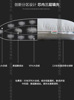 120支全贡缎羽绒枕芯95白鹅绒枕枕4rfKDQsxR8x用74cm家棉枕酒店民