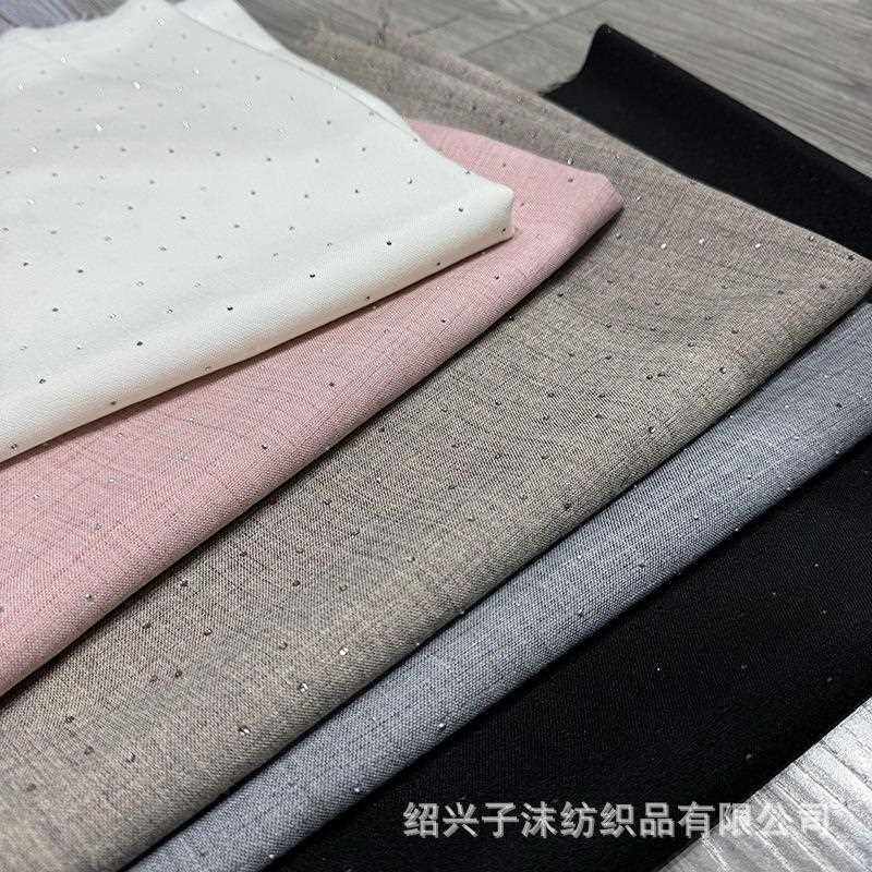 新款直销四面弹力垂感烫钻童装女装裙子西装箱包发饰套装外套面料