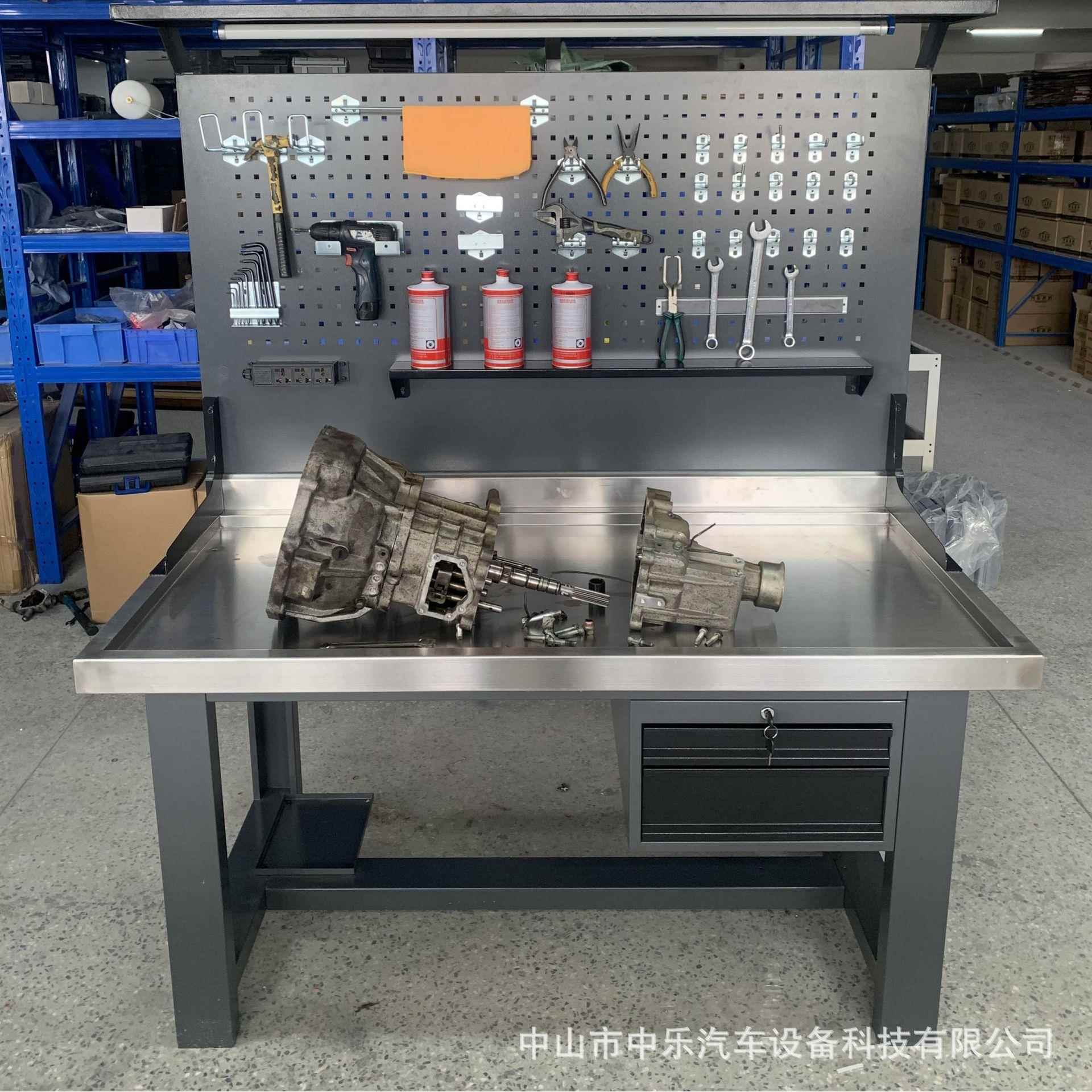 汽修发动机变速箱重型防静电工作台不锈钢实验室车间操作检验桌子